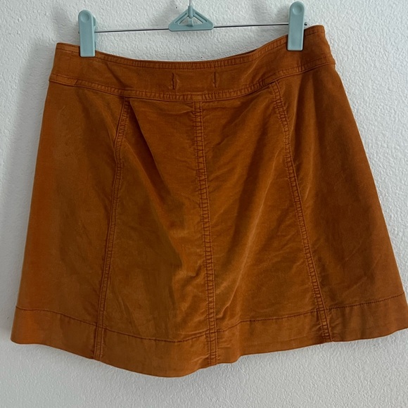 Madewell 🧡🍊 Orange Velveteen Button Front Skirt - Picture 6 of 13